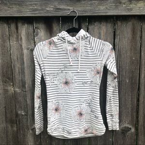 Joules Striped Floral Hooded Sweatshirt